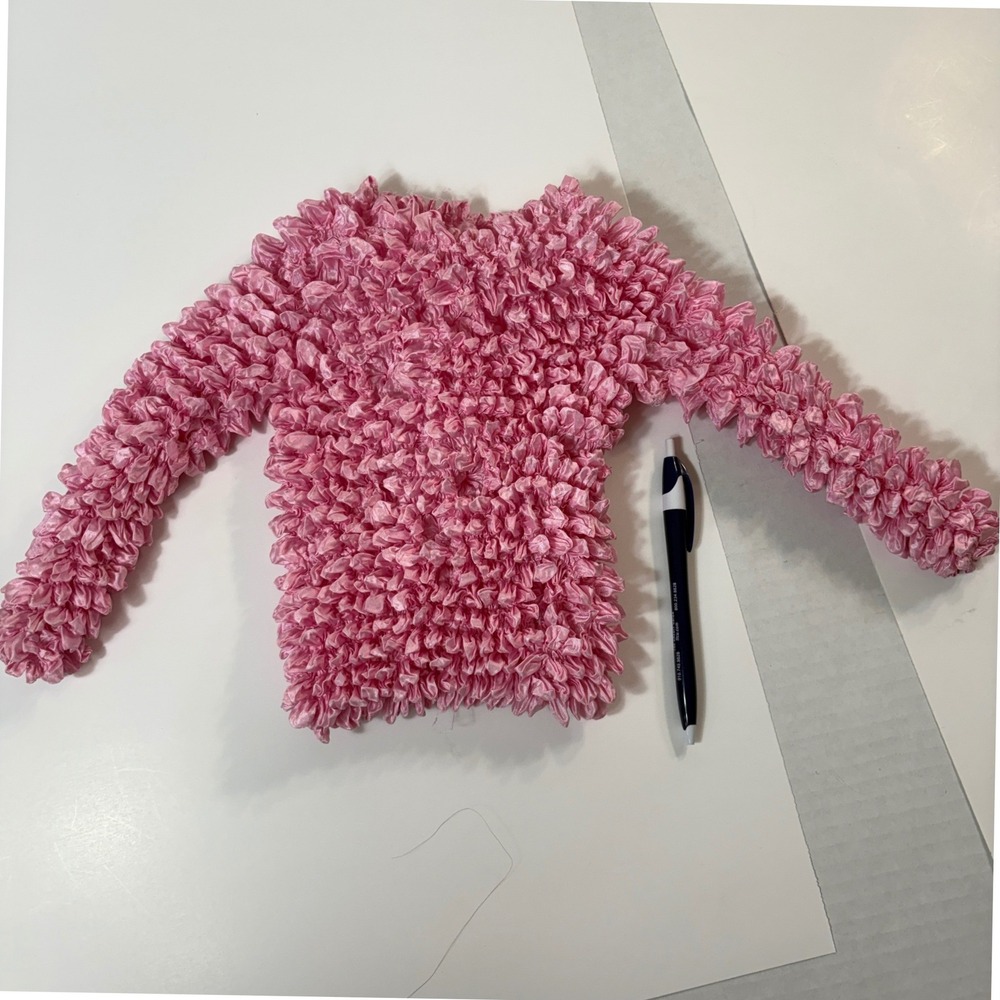 Pink Bubble Shirt One Size‎ Magic Scarf Co Popcorn Top Accordion Stretch Y2K
